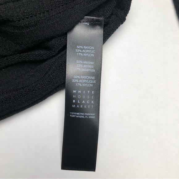 ⭐️NEW⭐️White House Black Market WHBM Strip Off-The-Shoulder Fringe Tunic Sweater - Picture 6 of 7